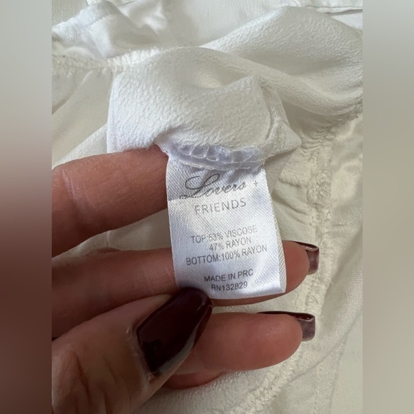 Lovers and Friends Revolve Long Sleeve White Bodysuit Small Surplice Wrap - Picture 7 of 9